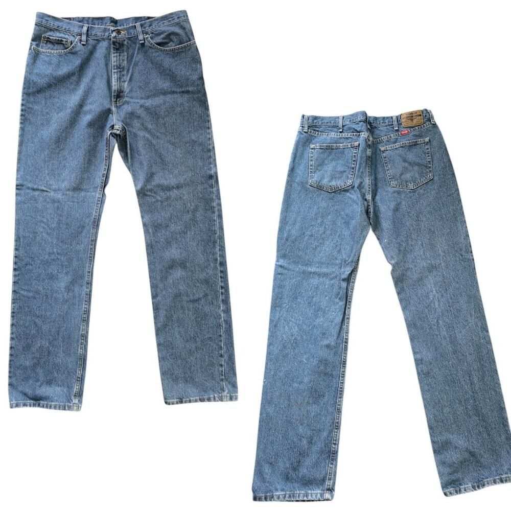 Wrangler Regular Fit Jeans Mens 38x40 Blue Denim Straight Leg Classic - Picture 6 of 6